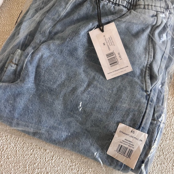 WeWoreWhat Straight Leg Mom Jeans - Pull on Indigo Denim * XS/25 - Picture 2 of 4